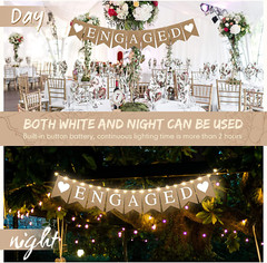 Engagement Party Decorations Engaged Banner LED Fairy Lights Decor Super Sale