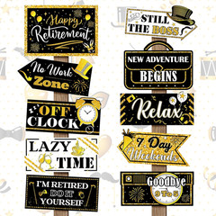 Retirement Party Decorations 20 Pieces Happy Retirement Party Signs for Black an