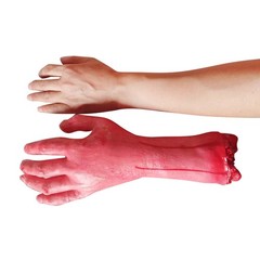 2X Realistic Severed Bloody Rubber Hand Fake Hand Prop Halloween Decor Bloody