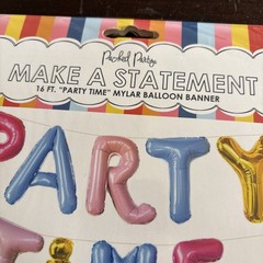 Packed Party Make A Statement Party Time 16 Foot Mylar Balloon Banner Colorful