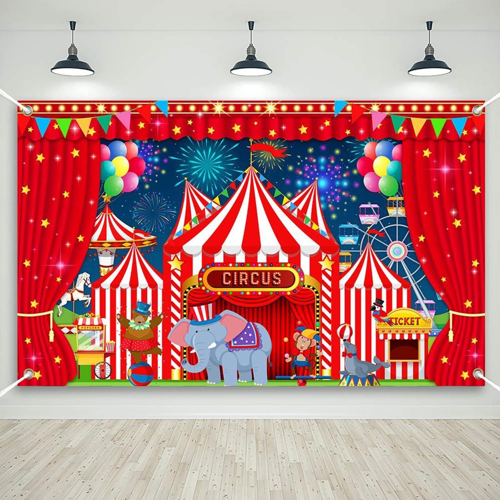 Mocsicka Carnival Backdrop Banner for 70.8 x 43.3 Inch, Night