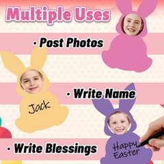 48 PCS Colorful Spring Easter Bunny Shape Paper Cutouts 100 Glue Points DIY