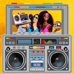 Radio Boombox Photo Booth Props for 80s 90s Party Decorations 59 X 59 Inch Gray