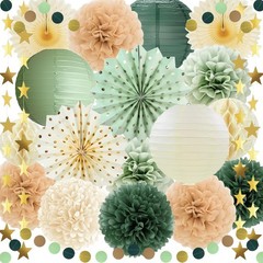 Boho Decorations Set, Sage Green Party Decorations Set, Boho Neutral Baby Sho…