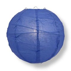 Quasimoon 16″ Dark Blue Round Paper Lantern, Crisscross Ribbing, Hanging Deco…
