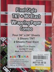 Minecraft Party Supplies Lot/Bundle 1 Backdrop, 2pk Balloons, Wrapping Paper.
