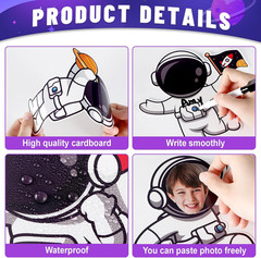 80Pcs Outer Space Cutouts Back to School Decorations Bulletin Board Astronaut Pa