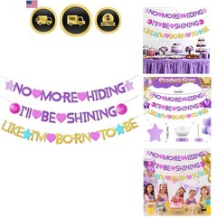 Music Party Banner Birthday Decorations Glitter Girls Celebration Supplies