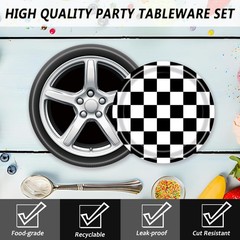 60 Pcs Racing Car Paper Plates and Napkins Race Car Birthday Party Plates Sup…