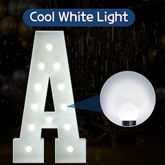 4FT Marquee Letters A for Party Decorations, Marry Me, Baby Letter A 4FT White