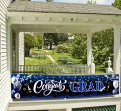 Graduation Banner 2025 Graduation Party Supply Yard Sign Blue Graduation Banner