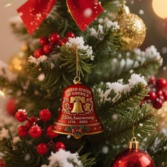 Vibrant 250th Anniversary Bell Ornaments – 4pc Acrylic Set for Independence Day