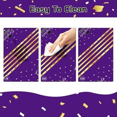 Graduation Tablecloth 54″x108″ Purple Gold Disposable Plastic 3 Pack