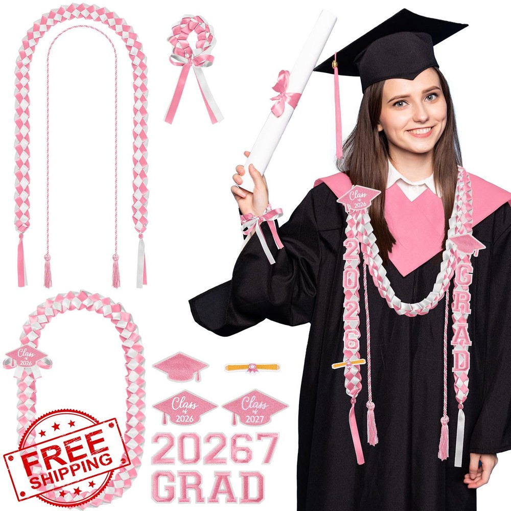 Canlierr Grad Leis Pink White 17 Pcs