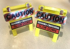 Novelty Gag Funny Over the Hill Caution Seniors Crossing Slow Birthday Cake Kit