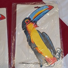 Vintage Set Beistle 17″ Toucan Art Tissue Decoration Tropical Party Rainforest