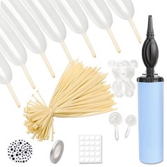 260Q Balloons Clear Kit with Pump,100pcs Long Skinny Twisting Magic Balloons …