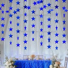 Blue Shining Star Hanging Garland Blue Hanging Sparkling Star Streamer Glitter B