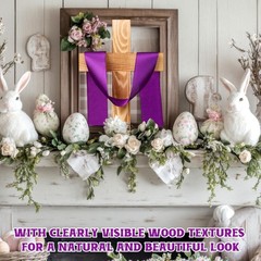 1 Pcs Rustic Pine Wood Cross Decor, 11.8″ Standing Wooden Crosses Tabletop Ce…