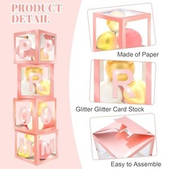 8 Pcs Prom Decorations Set – 12″ Column Stands, Sparkle Balloons & Boxes for 202