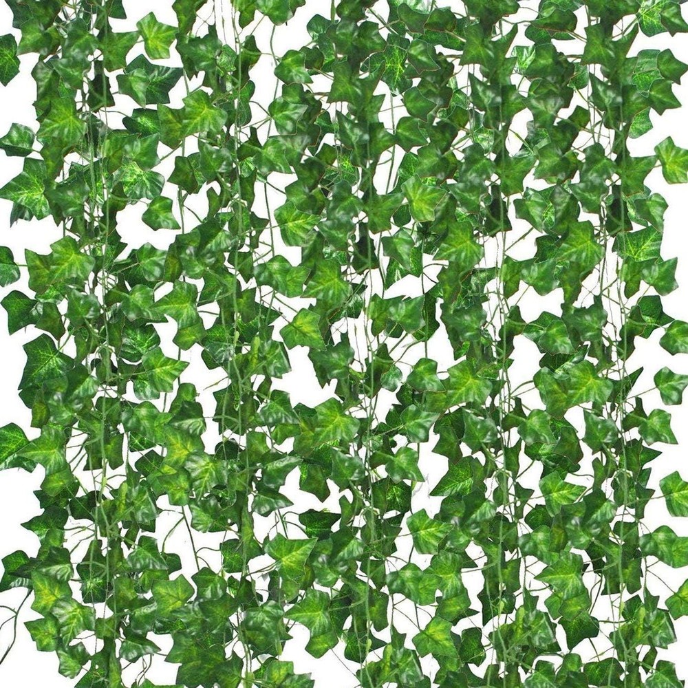 12 Pack Fake Vines for Room Decor Artificial Ivy Garland 84FT VINES, Green
