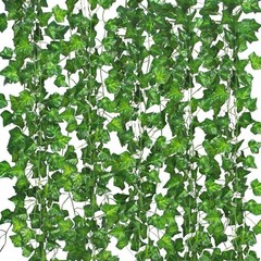 12 Pack Fake Vines for Room Decor Artificial Ivy Garland 84FT VINES, Green