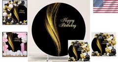 Shining Gold Sequins Round Backdrop Cover 6.5ft