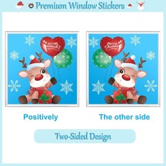 168 Pcs Christmas Window Decorations – Merry Clings White