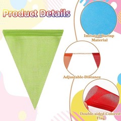 Rainbow Pennant Banner Flags 72ft Imitated Burlap Garland Party Decoration New
