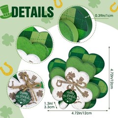 Yulejo 3 Pcs St. Patrick’s Day Shamrock Table Decorations Shamrock Tiered Tra…