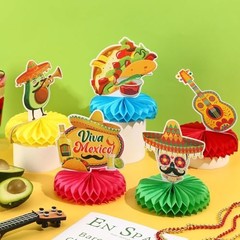Cinco De Mayo Honeycomb Centerpieces for Fiesta Party – 10PCS Mexican