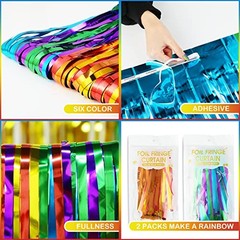 Rainbow Party Decorations, 2 Pack 3.3×6.6ft Cartoon Birthday 2 PACK