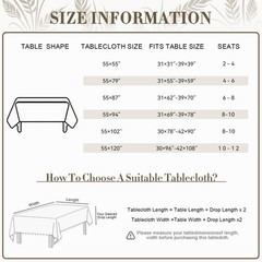 GRASiMOSY Cotton Linen Rectangle Tablecloth with Tassel for Dining Table, Heavy
