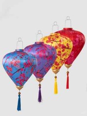 Vintage Floral Hanging Lantern Cloth Lantern Performance Party Festival Decor