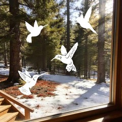 9 Sheets Anti-Collision Window Bird Decals, Protect and Regular, Hummingbird
