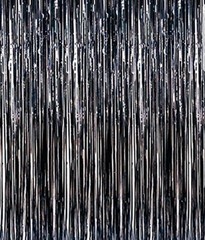 Black Metallic Foil Fringe Door & Window Curtain Party Decoration 3′ X 8′