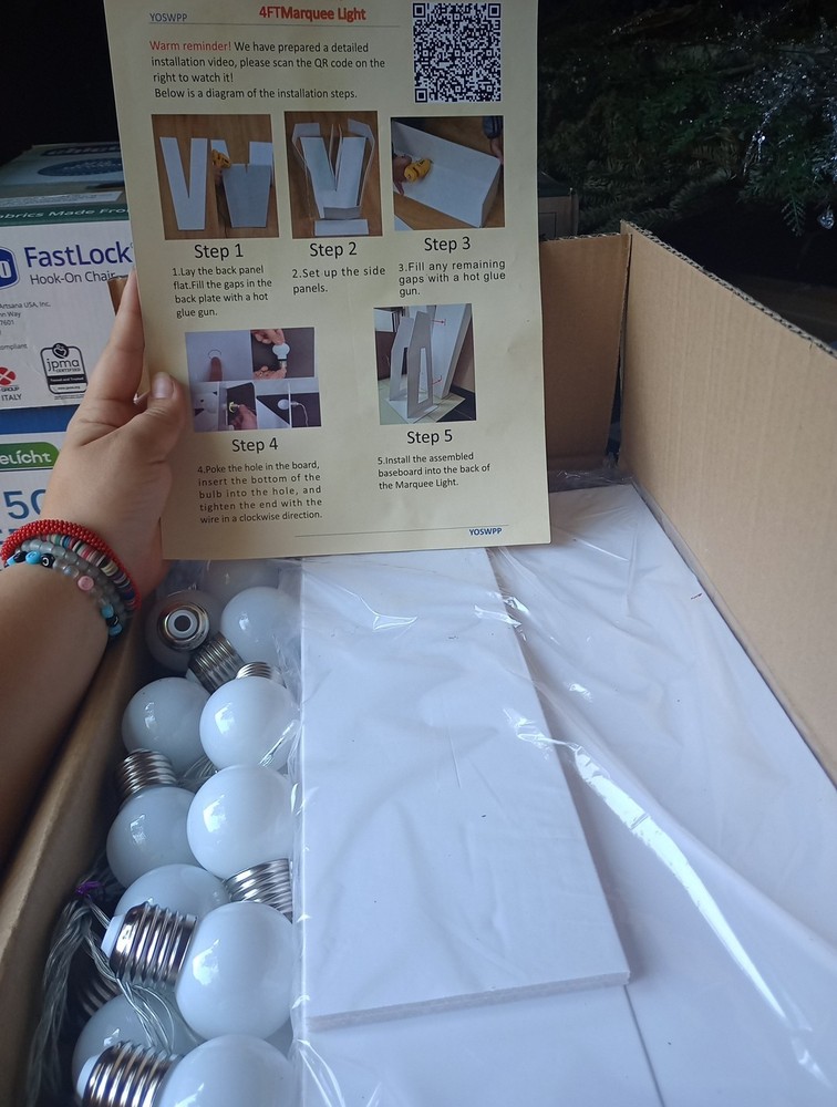 4ft V Marquee Letter Light Up Sign for Birthday Party
