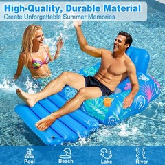 Inflatable Pool Lounger Float Heavy Duty Pool Floats for Adults with Innovati…