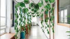 27 Pcs Jungle Vines Decorations – 10ft Artificial Rattans & Palm Leaves for Safa