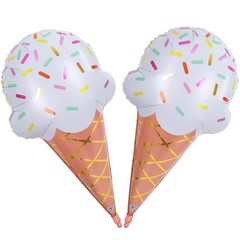 32 Inch Large Ice Cream Balloons Cone Kit, Giant Sweet Ice Cream Sprinkle Foi…