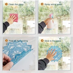 EACILLES Static Window Cling Decals, Alert People or Birds from Colorful