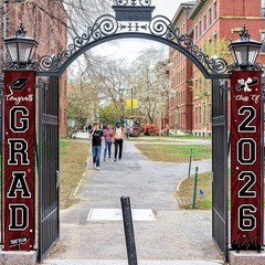 Graduation Banner 2026 Graduation Decorations Maroon and Black Grad Banner Po…