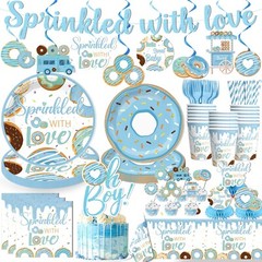 Baby Sprinkle Decorations for Boy with Cake Topper, Sprinkle with Love,Severs 25
