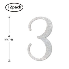 Silver Glitter 3 CutOut Number 3rd Birthday Party Anniversary Decor DIY Arts
