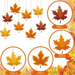 Fall Thanksgiving Hanging Swirls Maple Leaf Foil Ceiling Decor Party 8 PCS
