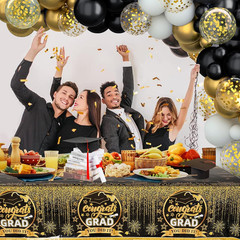 Graduation Decorations 2026, Black and Gold Balloon Garland Arch, Black and Gold