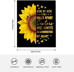 Sister Gifts Throw Blanket 50×60 Sunflower Flannel Christmas Birthday Decoration