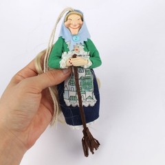 Kitchen Witch Doll, Vintage Cooking Doll, Festive Handmade Decor TL