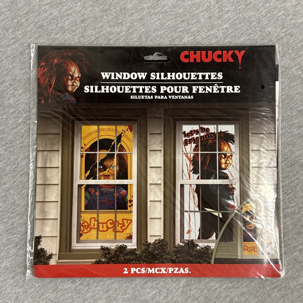 Chucky Childs Play Halloween Window Silhouettes 33.5″ x 65″ (2-Pack)