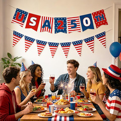 4th of July Decorations – USA 250th Anniversary – Independence Day Banner Set…